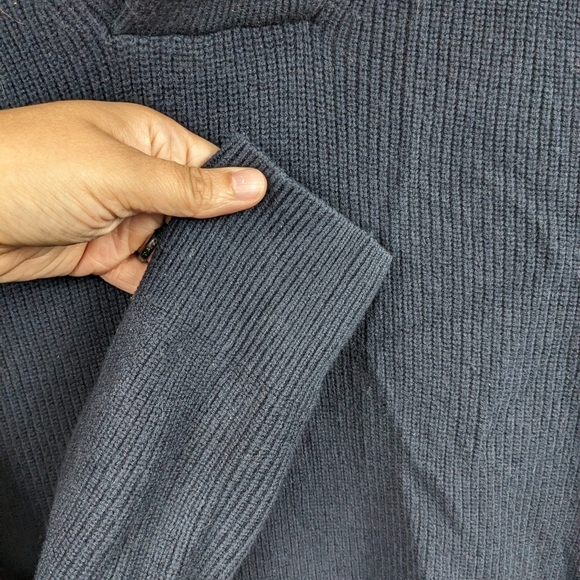 Trenery Merino/Cotton Blend Shawl Collar Knit Sweater Sz L - Picture 9 of 11